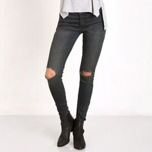 Free People Patsy Distressed Skinny Jeans 24 High Rise Grunge Denim